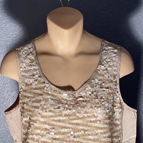 M - THE LIMITED - NWT - reversible sequin cream tank - Picture 3 of 16
